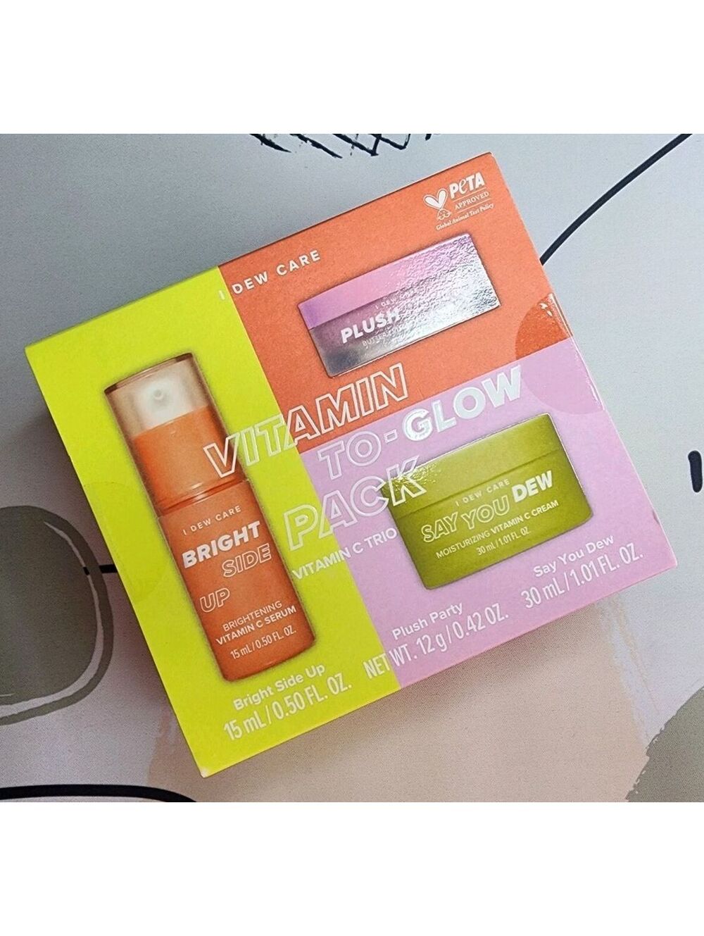 I Dew Care Vitamin To-Glow Pack Vitamin C Trio Set Serum Cream Lip Mask